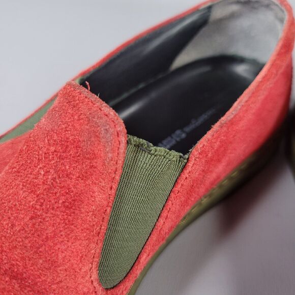 Comme Des Garcons SHIRT Loafer Shoes Round Toe Casual Slip On Suede Red Size 7 - Picture 12 of 13